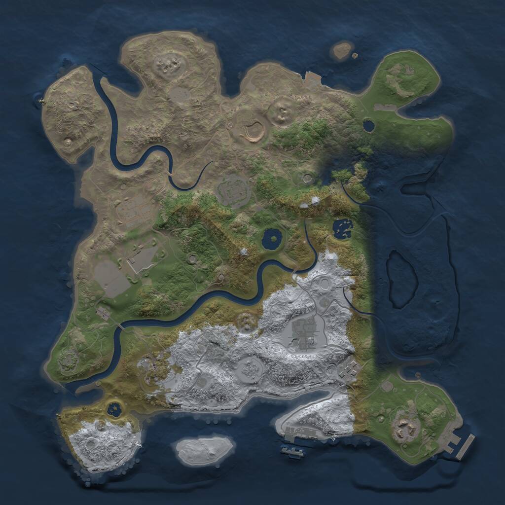 Rust Map: Procedural Map, Size: 3600, Seed: 21210, 17 Monuments
