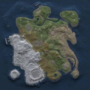 Thumbnail Rust Map: Procedural Map, Size: 3000, Seed: 962162148, 9 Monuments