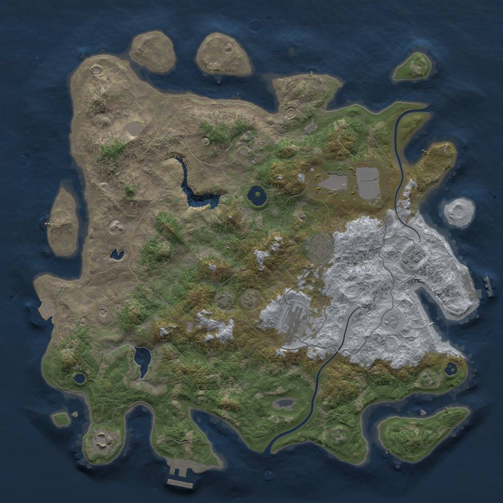 Rust Map: Procedural Map, Size: 4000, Seed: 580178399, 12 Monuments