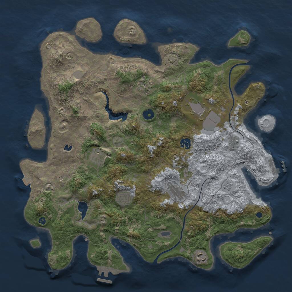 Rust Map: Procedural Map, Size: 4000, Seed: 580178399, 14 Monuments