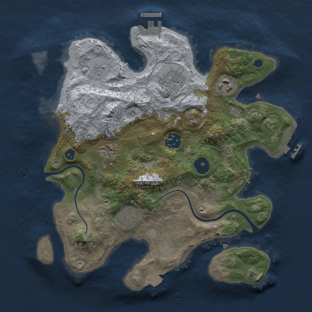 Rust Map: Procedural Map, Size: 3000, Seed: 901681215, 10 Monuments