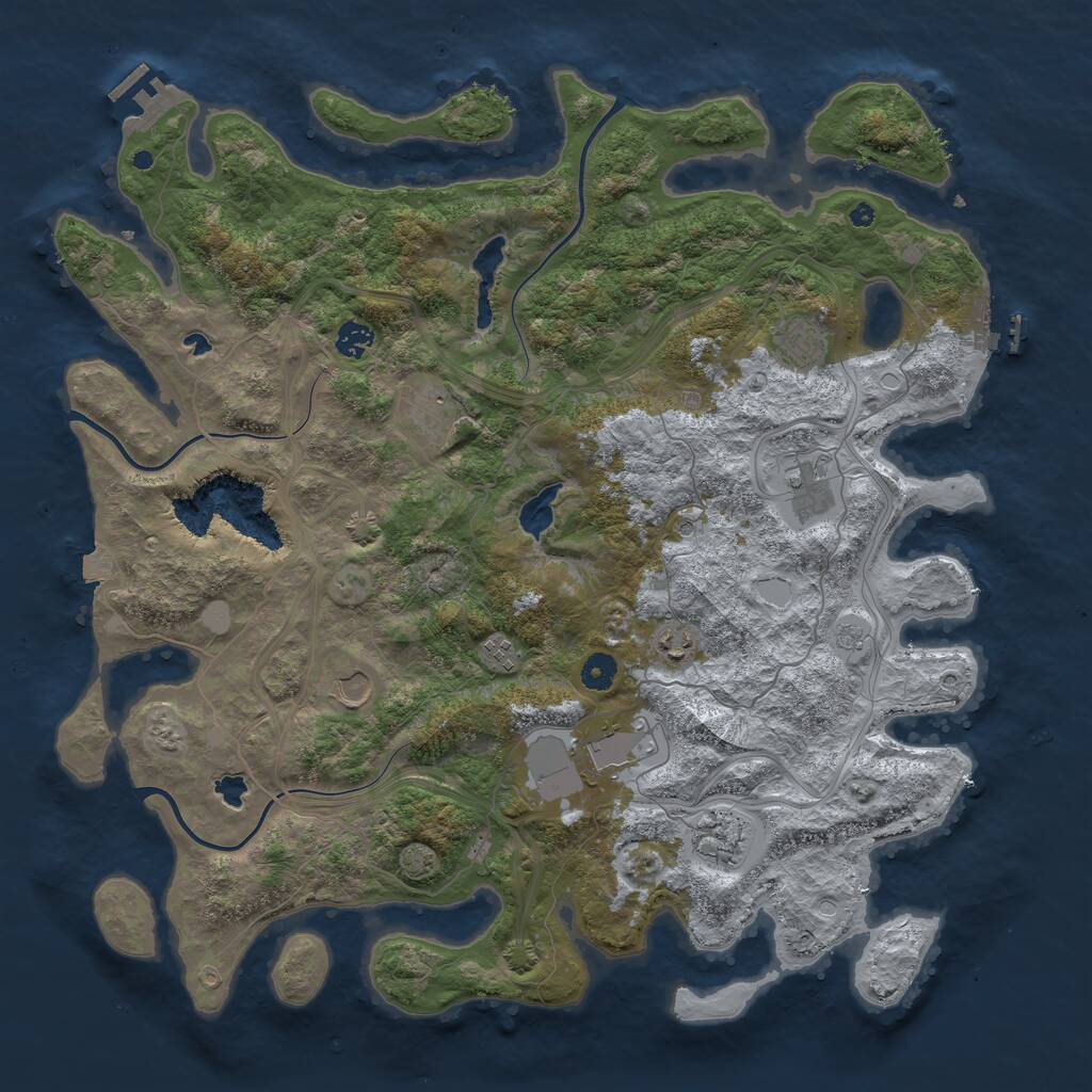 Rust Map: Procedural Map, Size: 4500, Seed: 514674431, 15 Monuments