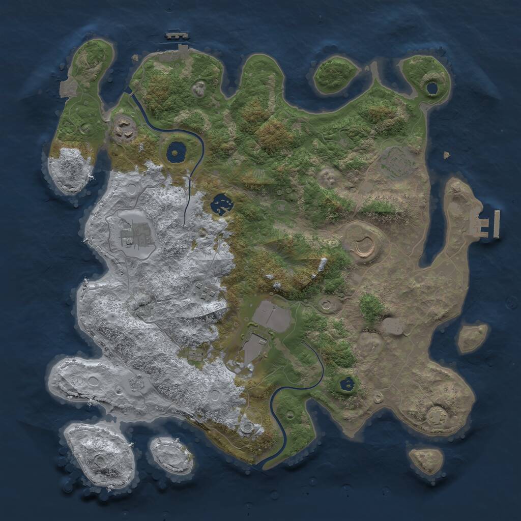 Rust Map: Procedural Map, Size: 3750, Seed: 134, 13 Monuments