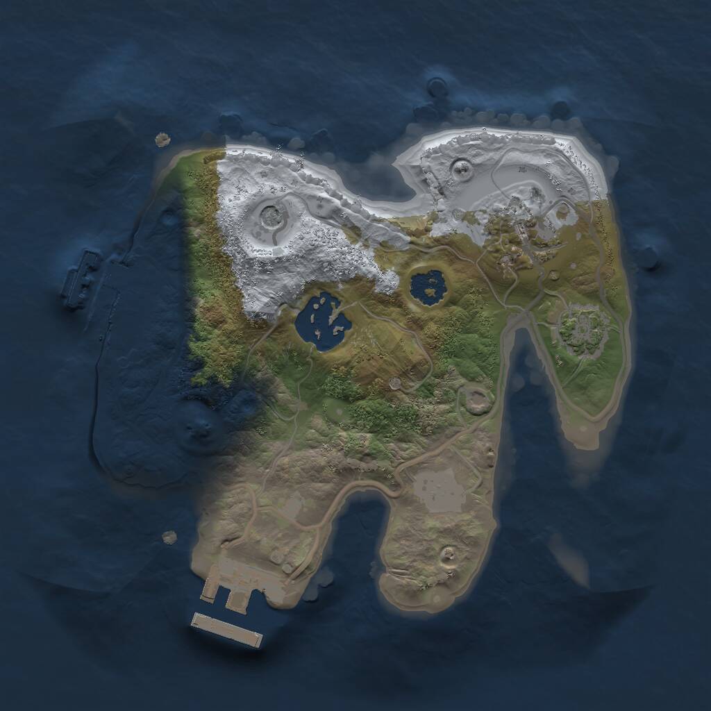Rust Map: Procedural Map, Size: 2000, Seed: 2051982, 7 Monuments