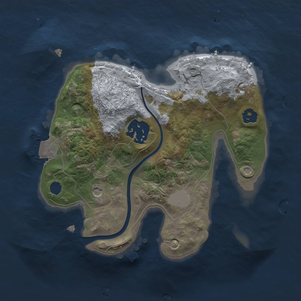 Rust Map: Procedural Map, Size: 2000, Seed: 2051982, 3 Monuments