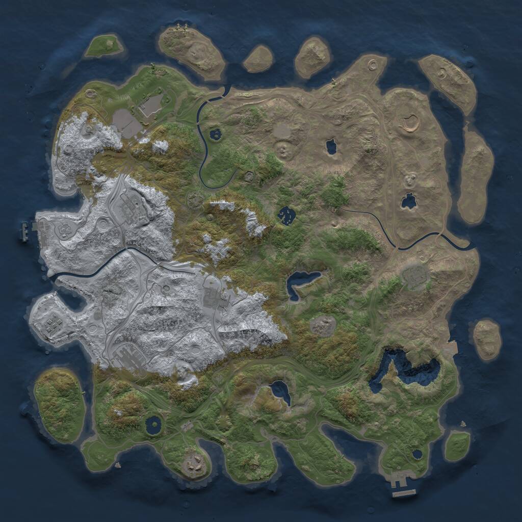 Rust Map: Procedural Map, Size: 4500, Seed: 515635288, 15 Monuments