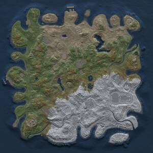 Thumbnail Rust Map: Procedural Map, Size: 4300, Seed: 852580944, 15 Monuments