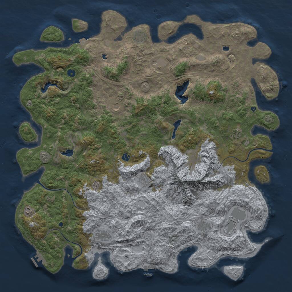 Rust Map: Procedural Map, Size: 5525, Seed: 50000, 17 Monuments