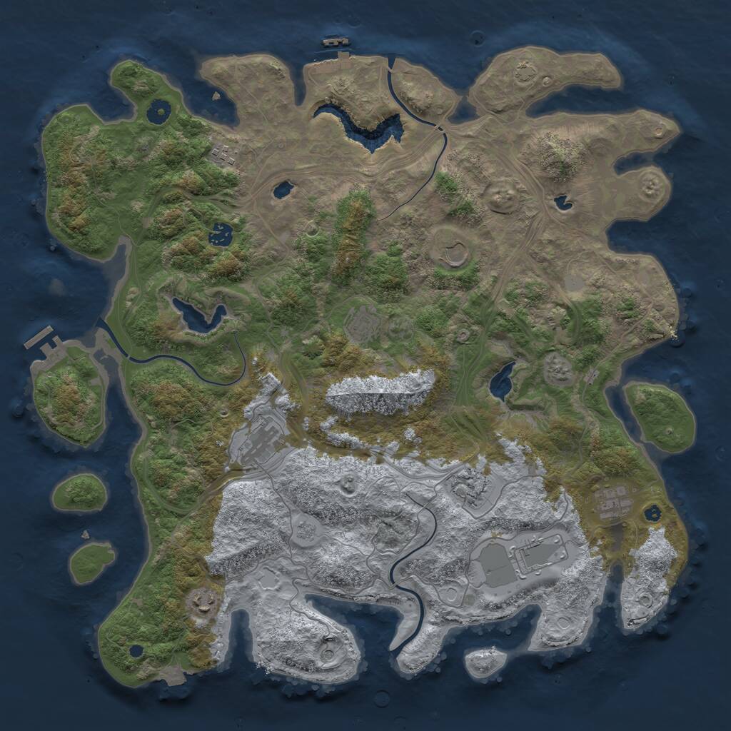 Rust Map: Procedural Map, Size: 4500, Seed: 403219055, 15 Monuments