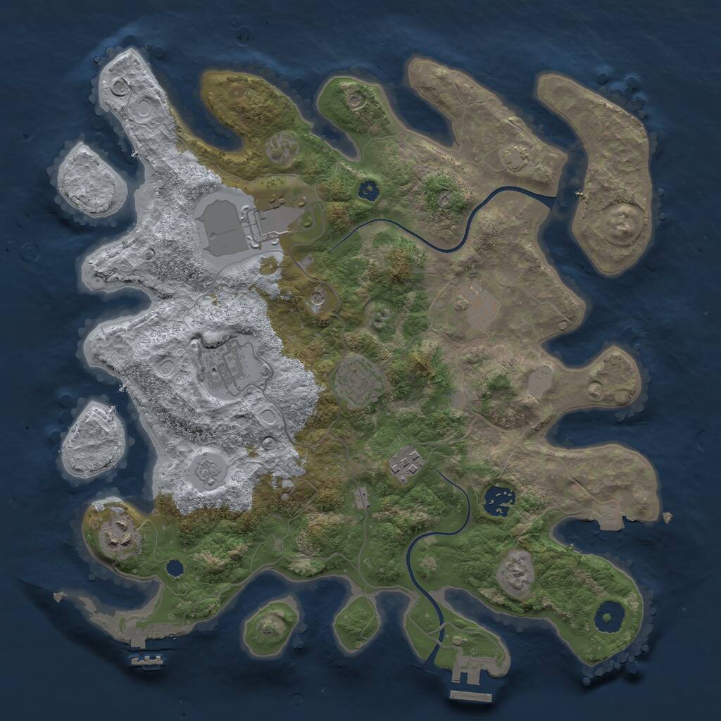 Rust Map: Procedural Map, Size: 3500, Seed: 1592531488, 13 Monuments