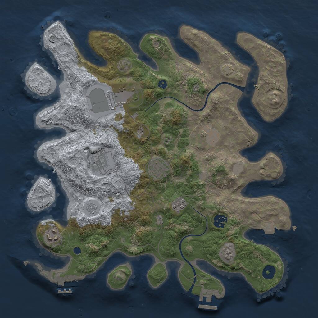 Rust Map: Procedural Map, Size: 3500, Seed: 1592531488, 15 Monuments