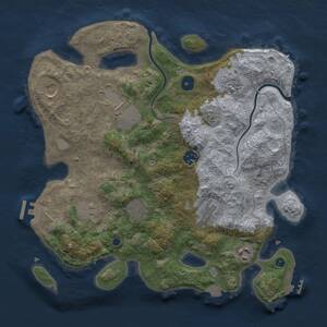 Thumbnail Rust Map: Procedural Map, Size: 3500, Seed: 1960566646, 14 Monuments