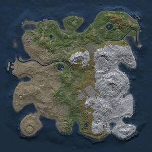 Thumbnail Rust Map: Procedural Map, Size: 3500, Seed: 2004228508, 15 Monuments