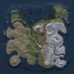 Thumbnail Rust Map: Procedural Map, Size: 3500, Seed: 2004228508, 13 Monuments