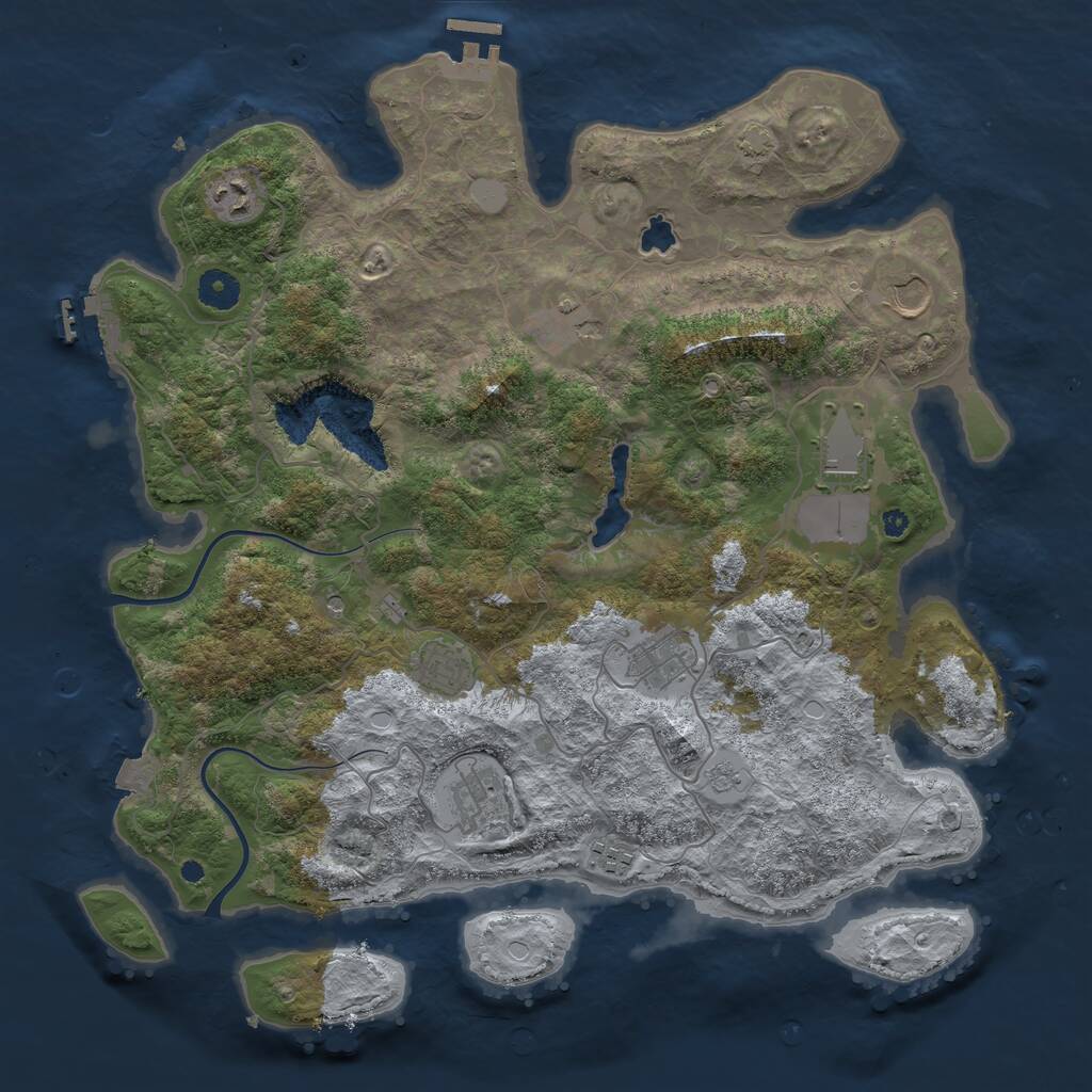 Rust Map: Procedural Map, Size: 4000, Seed: 131820642, 14 Monuments