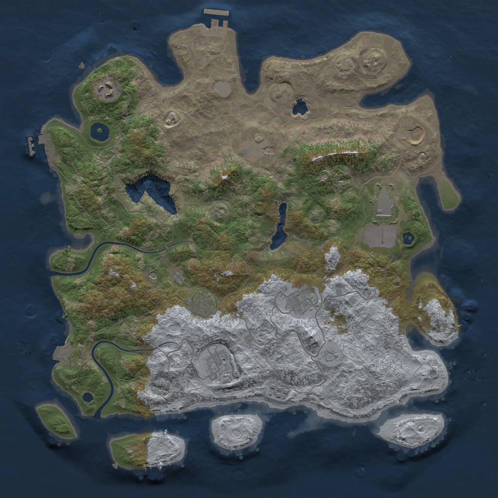 Rust Map: Procedural Map, Size: 4000, Seed: 131820642, 16 Monuments