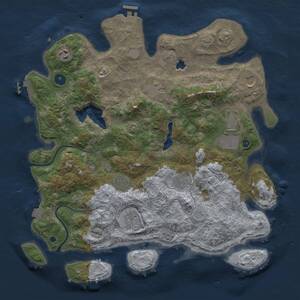 Thumbnail Rust Map: Procedural Map, Size: 4000, Seed: 131820642, 14 Monuments