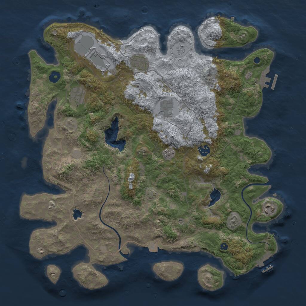 Rust Map: Procedural Map, Size: 4000, Seed: 30136, 13 Monuments