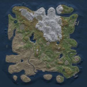 Thumbnail Rust Map: Procedural Map, Size: 4000, Seed: 30136, 13 Monuments