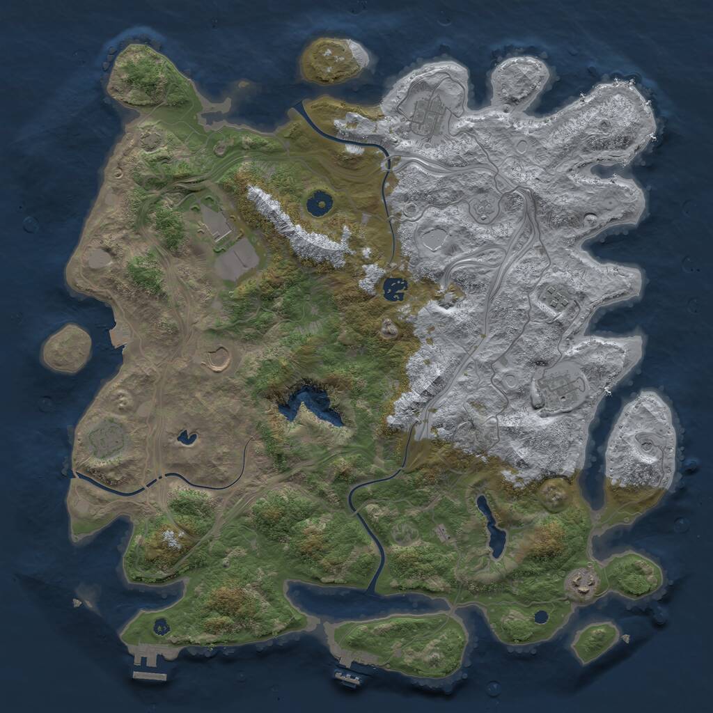 Rust Map: Procedural Map, Size: 4300, Seed: 1942531959, 16 Monuments