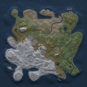 Thumbnail Rust Map: Procedural Map, Size: 3500, Seed: 2019327267, 13 Monuments