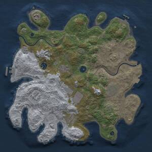 Thumbnail Rust Map: Procedural Map, Size: 3500, Seed: 1969068671, 14 Monuments