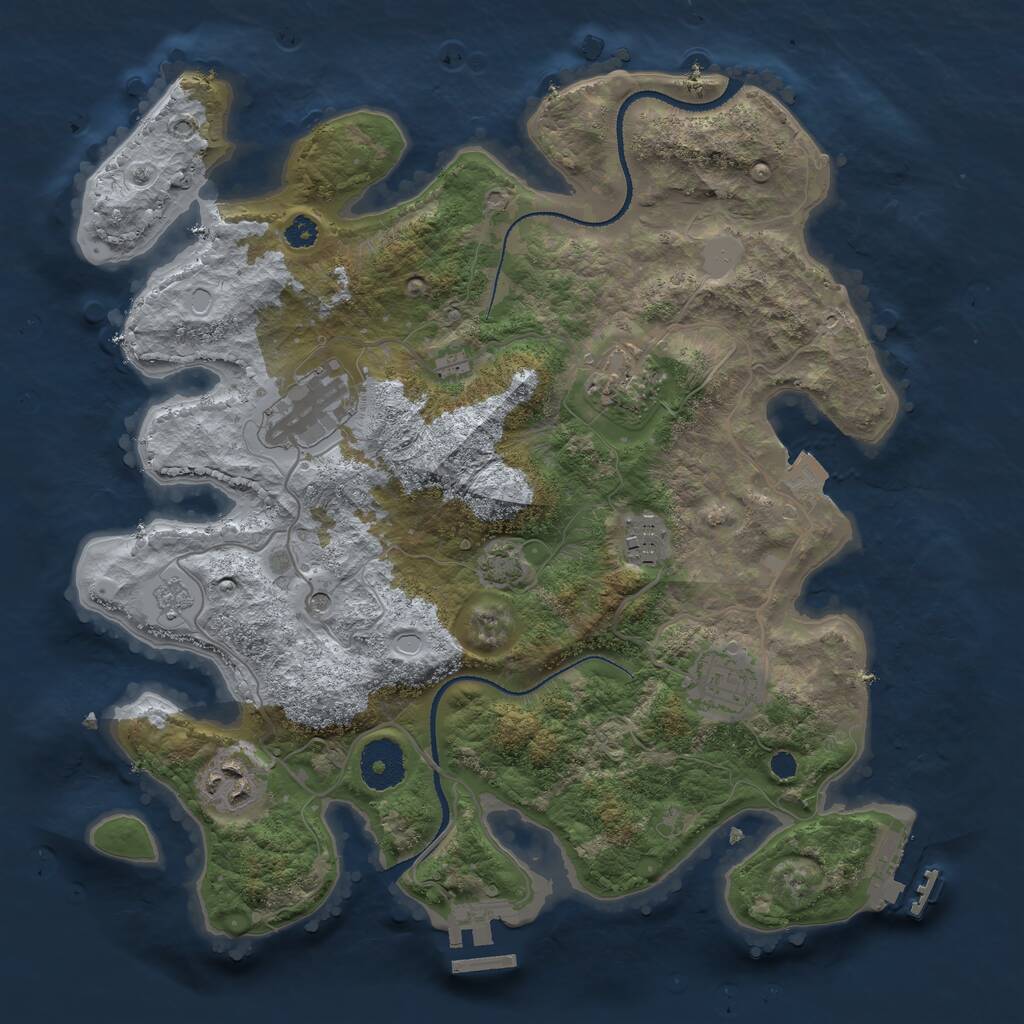 Rust Map: Procedural Map, Size: 3200, Seed: 518000, 11 Monuments