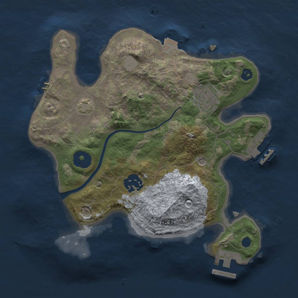 Rust Map: Procedural Map, Size: 2500, Seed: 308208187, 7 Monuments