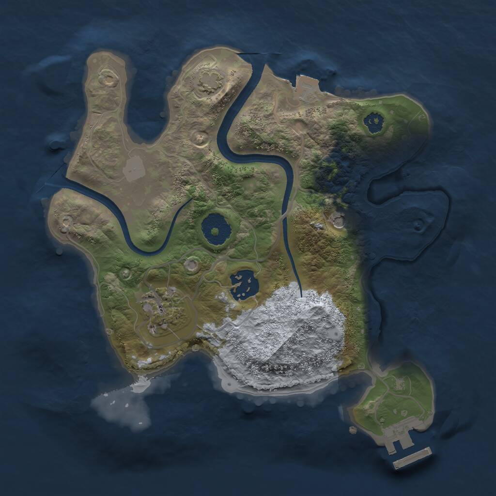 Rust Map: Procedural Map, Size: 2500, Seed: 308208187, 8 Monuments