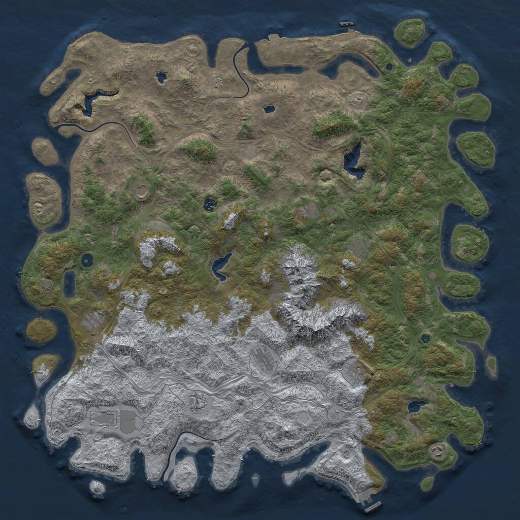 Rust Map: Procedural Map, Size: 6000, Seed: 8422200, 19 Monuments