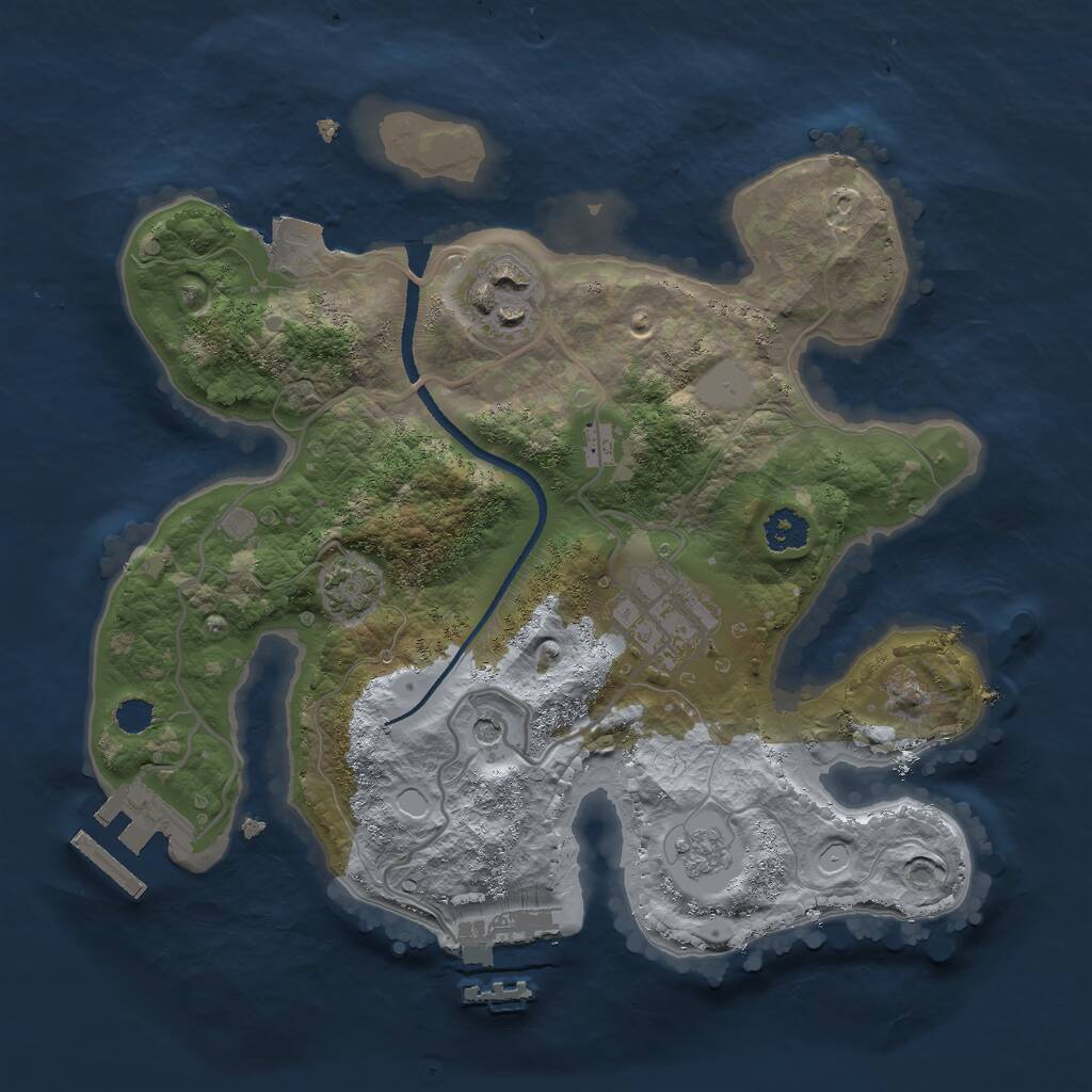 Rust Map: Procedural Map, Size: 2500, Seed: 901618503, 8 Monuments