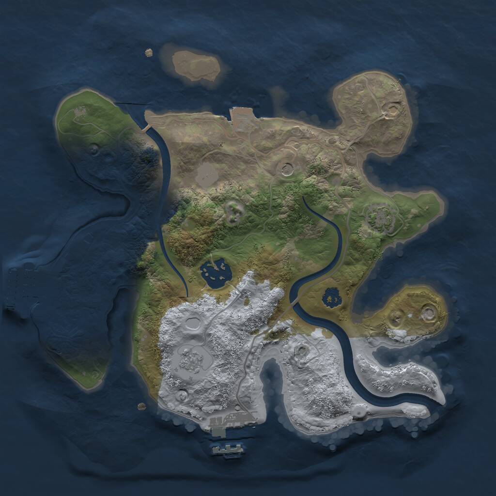 Rust Map: Procedural Map, Size: 2500, Seed: 901618503, 9 Monuments