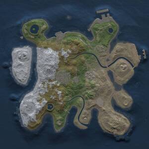 Thumbnail Rust Map: Procedural Map, Size: 2500, Seed: 821462740, 7 Monuments