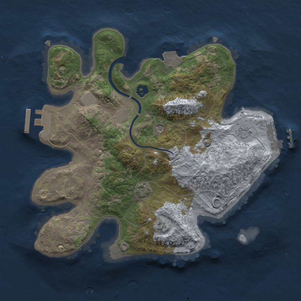 Rust Map: Procedural Map, Size: 2500, Seed: 249999316, 6 Monuments