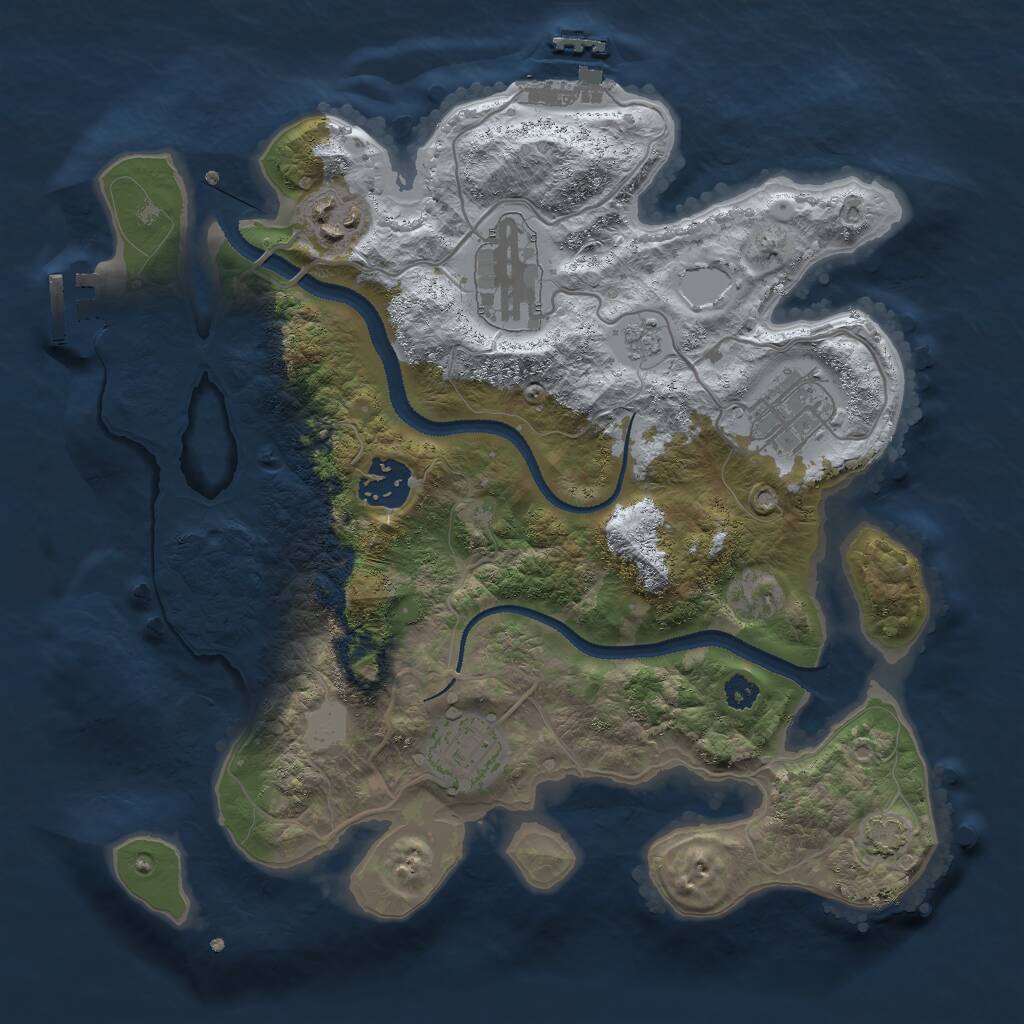 Rust Map: Procedural Map, Size: 3000, Seed: 762, 10 Monuments