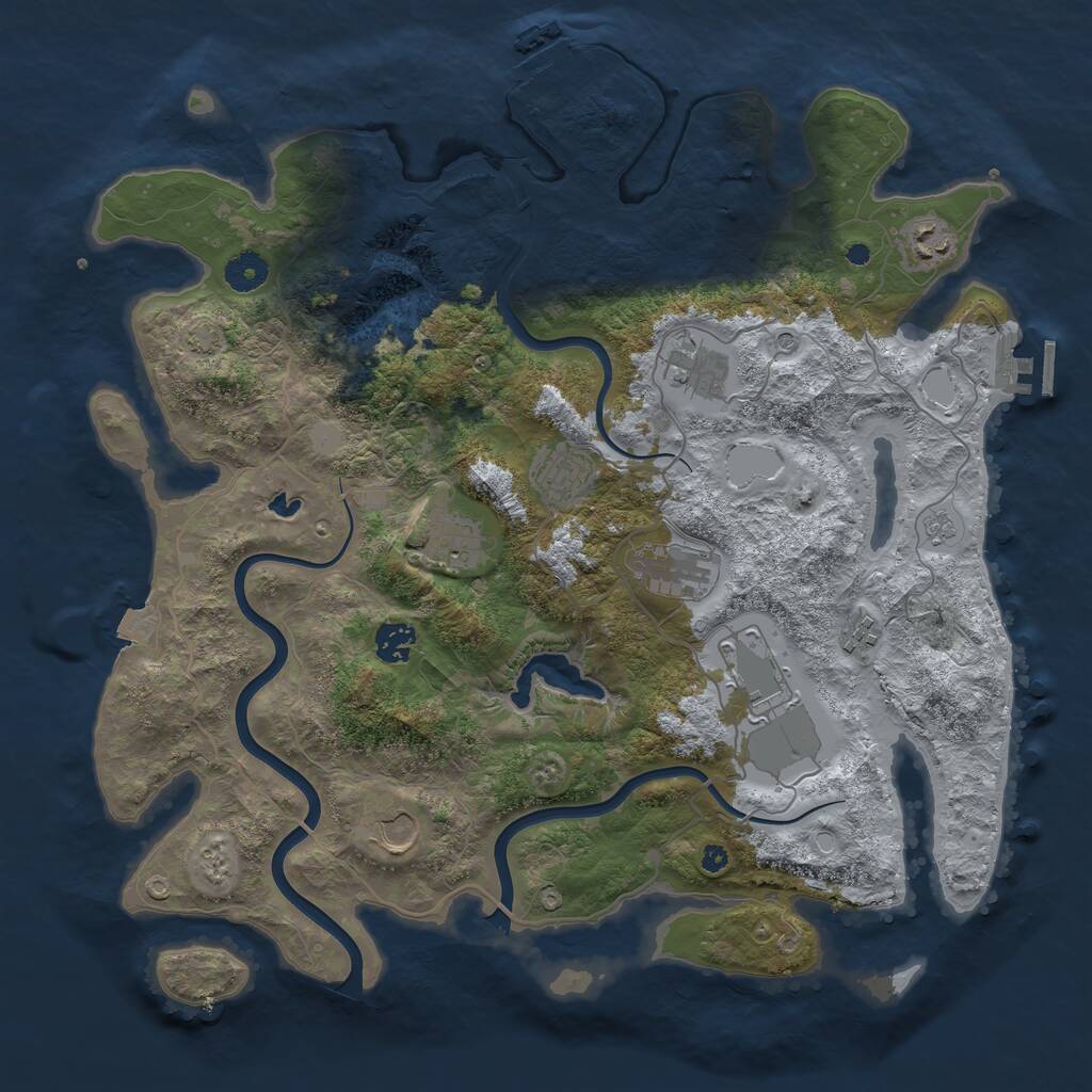 Rust Map: Procedural Map, Size: 4000, Seed: 944447367, 15 Monuments