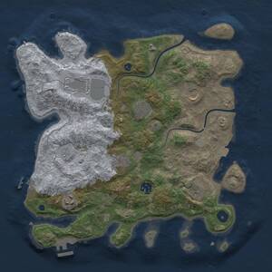 Thumbnail Rust Map: Procedural Map, Size: 3500, Seed: 1327672570, 14 Monuments