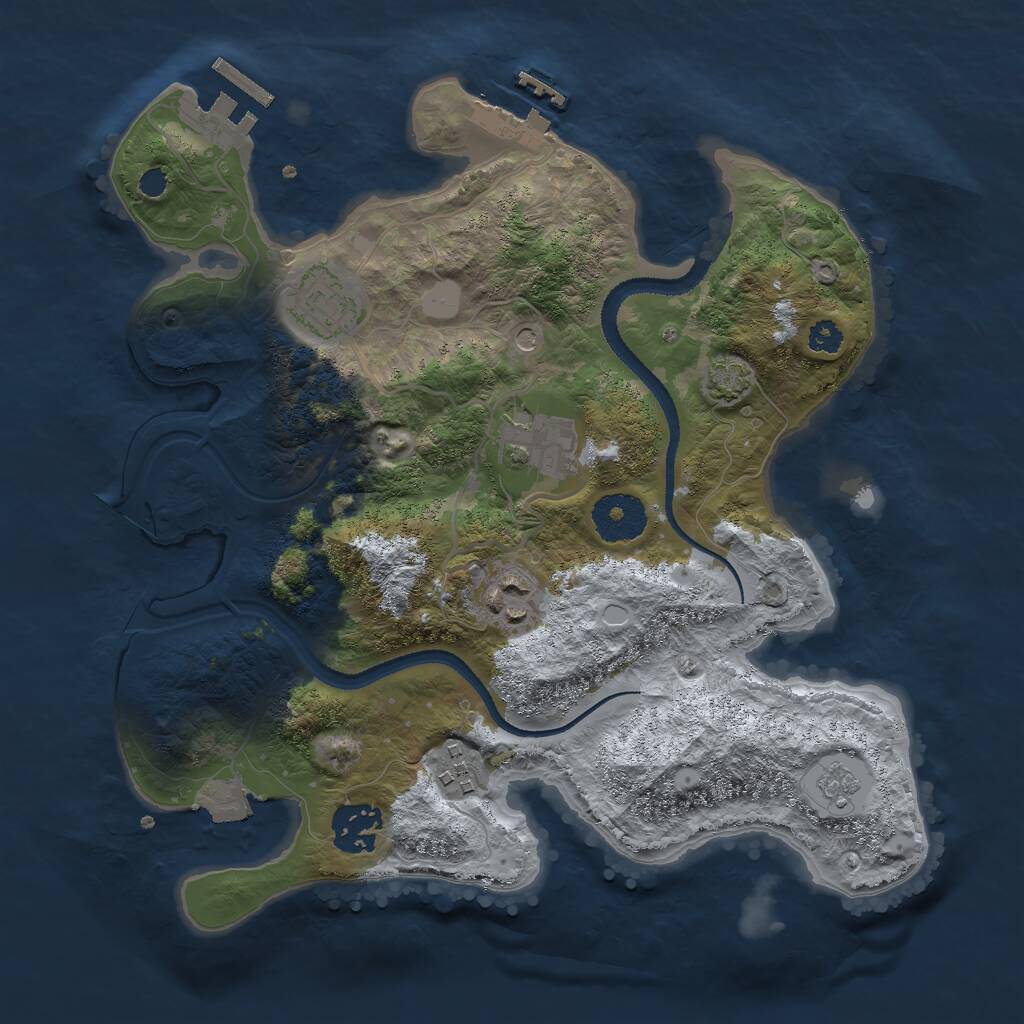 Rust Map: Procedural Map, Size: 3000, Seed: 1188010408, 11 Monuments