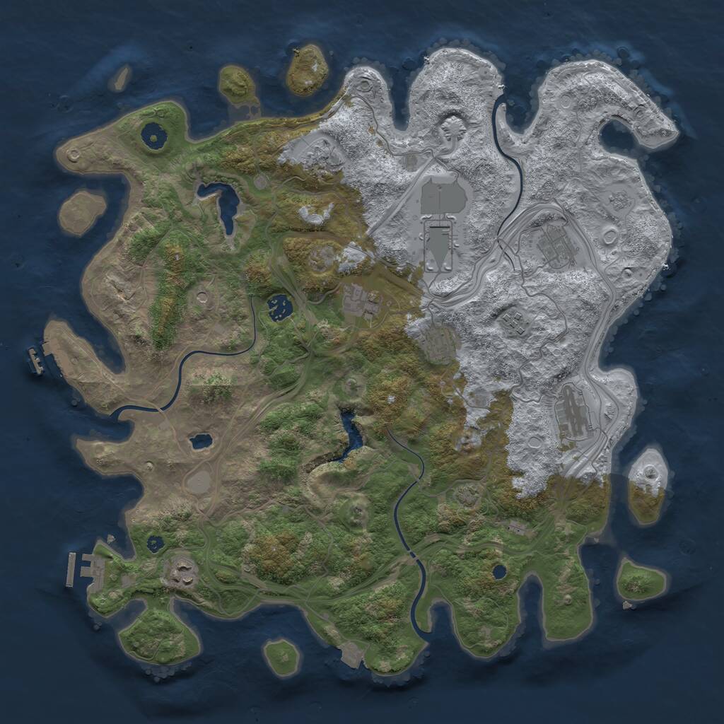 Rust Map: Procedural Map, Size: 4250, Seed: 1089623215, 15 Monuments