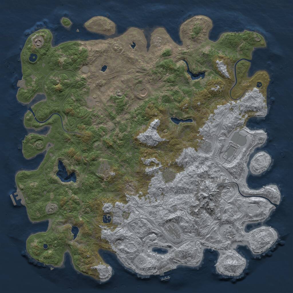 Rust Map: Procedural Map, Size: 5200, Seed: 358055072, 17 Monuments