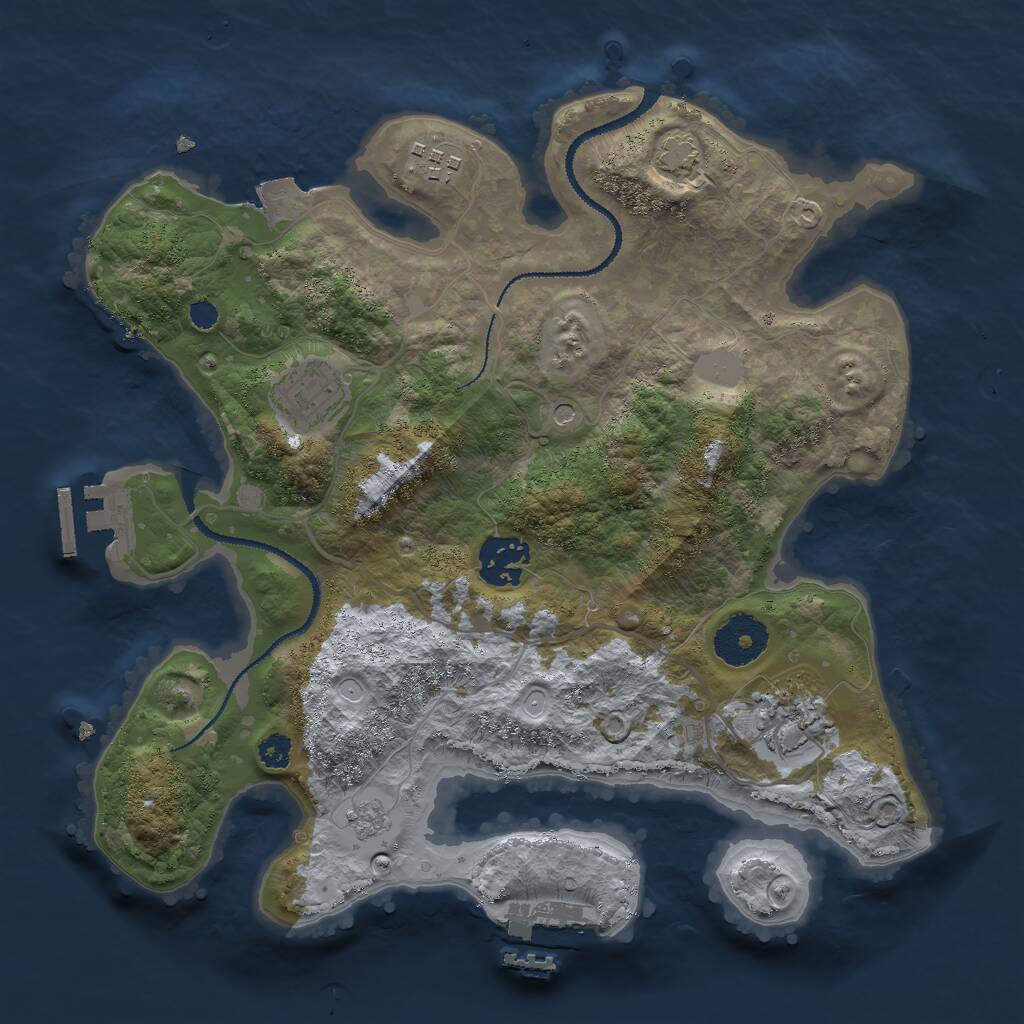 Rust Map: Procedural Map, Size: 3000, Seed: 952992368, 10 Monuments