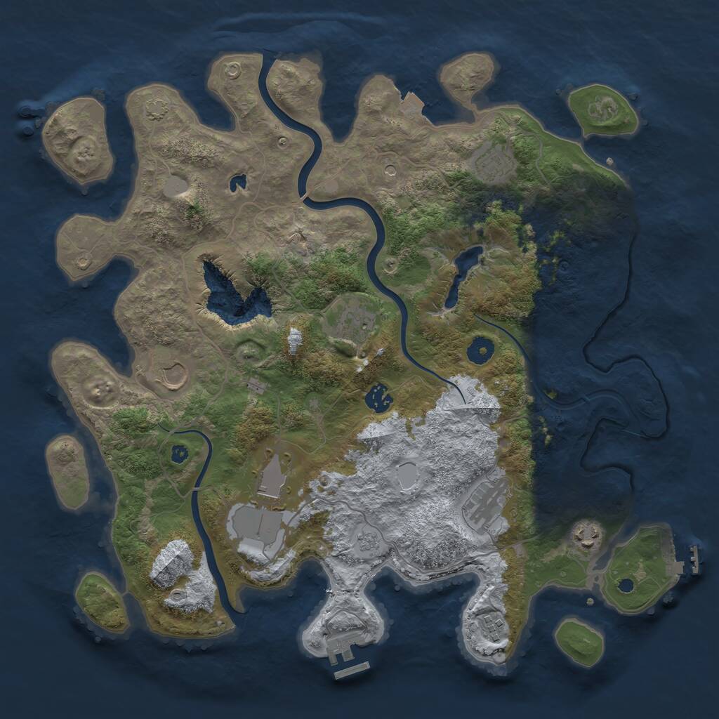 Rust Map: Procedural Map, Size: 4000, Seed: 153585885, 14 Monuments