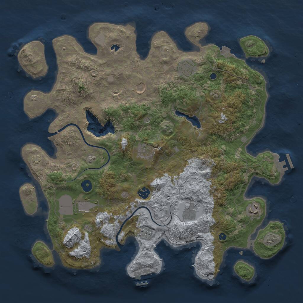 Rust Map: Procedural Map, Size: 4000, Seed: 153585885, 13 Monuments