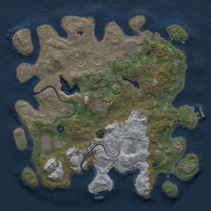 Thumbnail Rust Map: Procedural Map, Size: 4000, Seed: 153585885, 13 Monuments