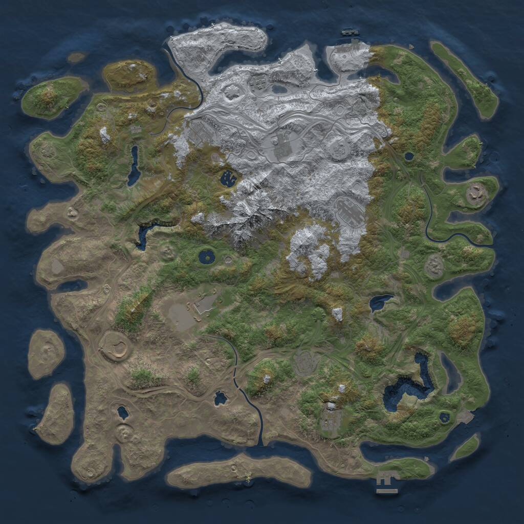 Rust Map: Procedural Map, Size: 5000, Seed: 1391642464, 16 Monuments