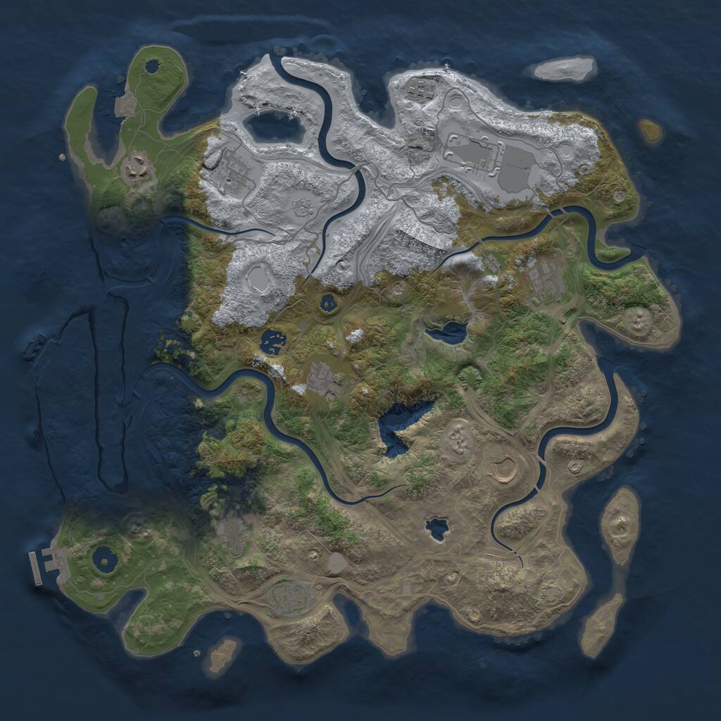 Rust Map: Procedural Map, Size: 4250, Seed: 203350355, 16 Monuments