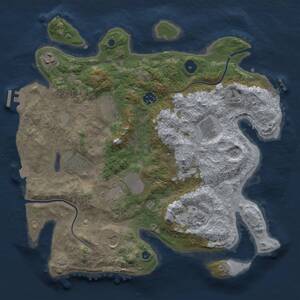 Thumbnail Rust Map: Procedural Map, Size: 3650, Seed: 294714536, 14 Monuments