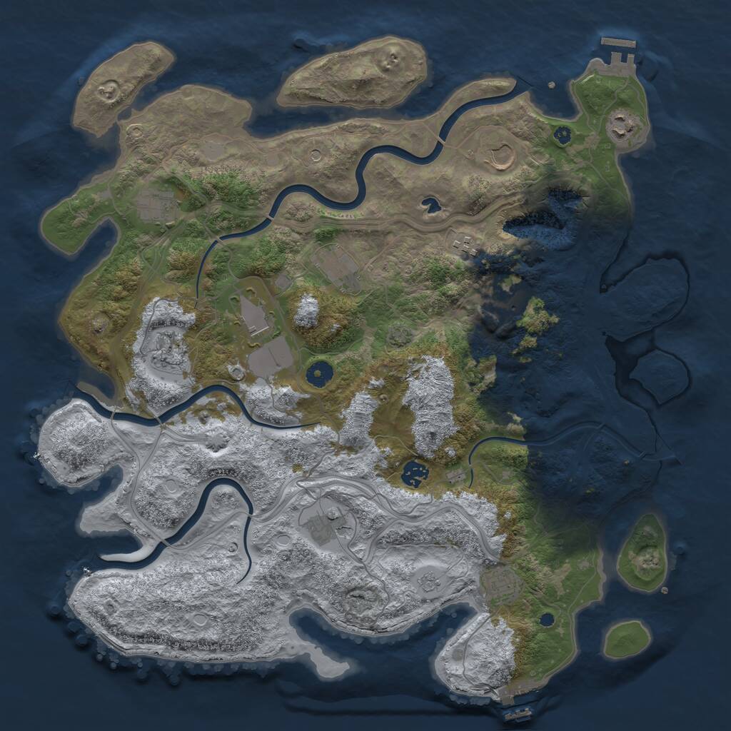 Rust Map: Procedural Map, Size: 4250, Seed: 14189, 17 Monuments