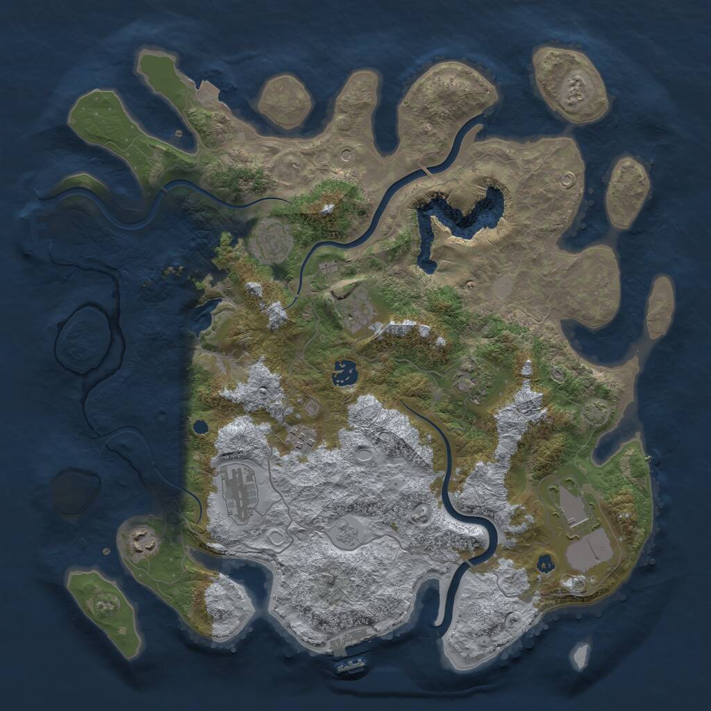 Rust Map: Procedural Map, Size: 4000, Seed: 730799848, 14 Monuments