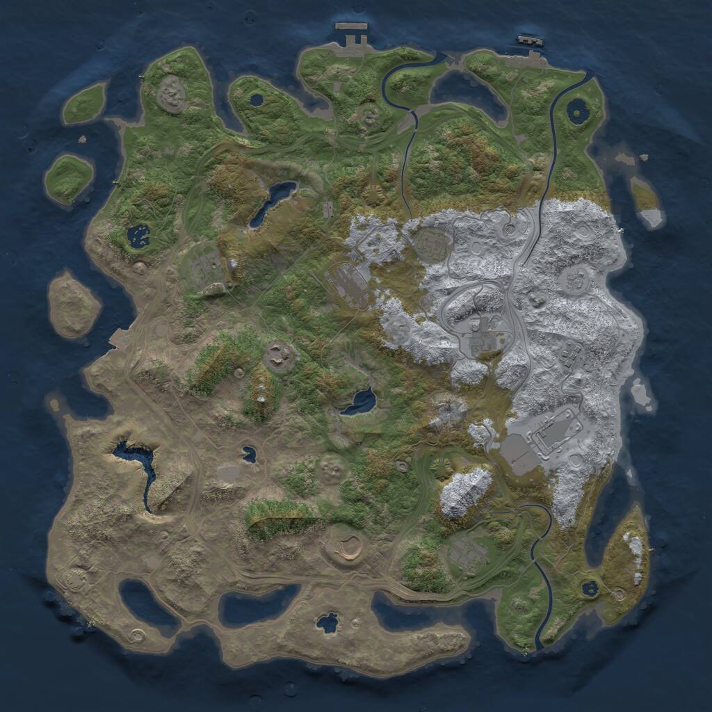 Rust Map: Procedural Map, Size: 4500, Seed: 1001152226, 16 Monuments